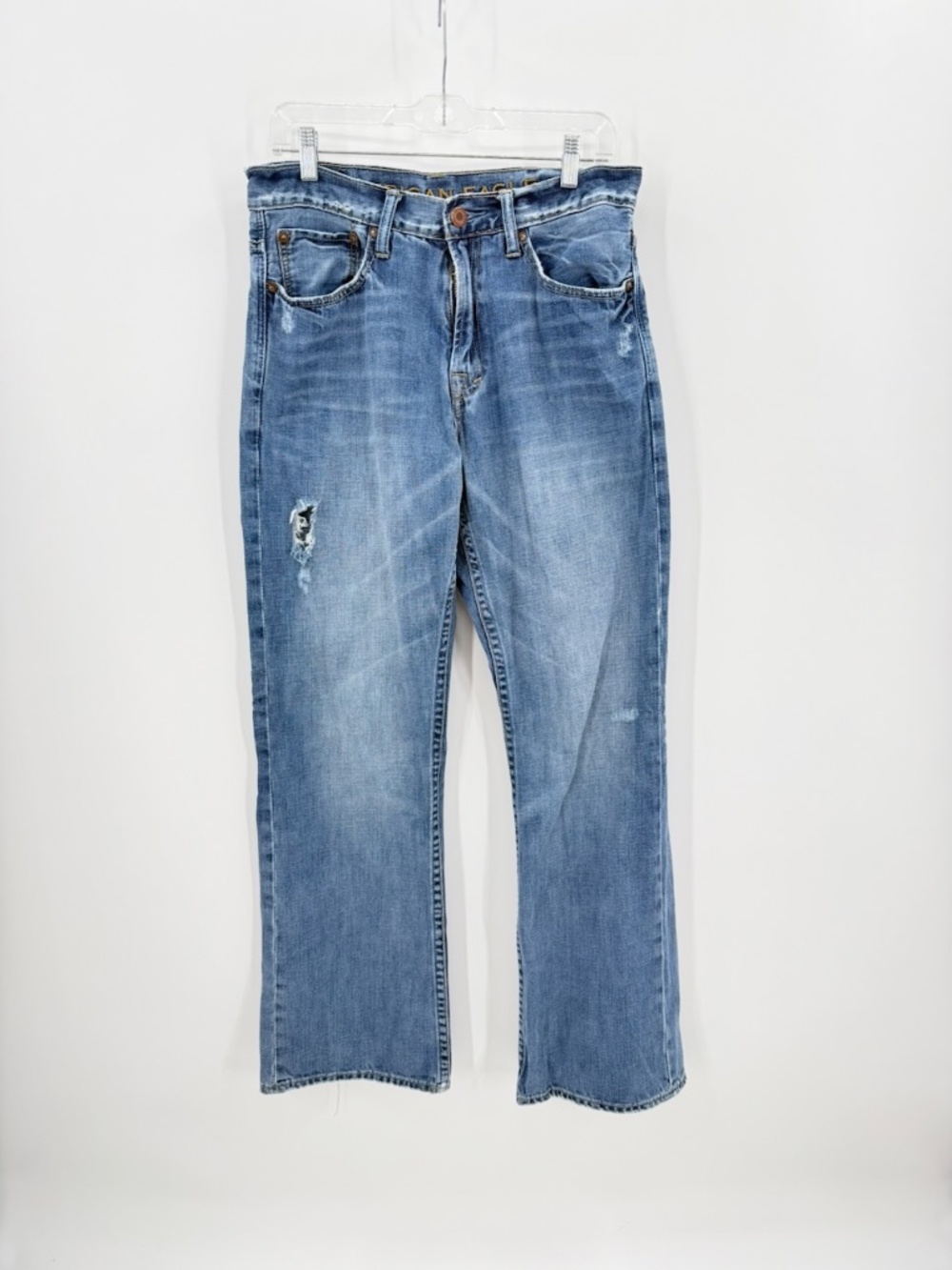 American Eagle Men's Vintage Bootcut Jeans 100% Cotton Distressed Blue 31x32